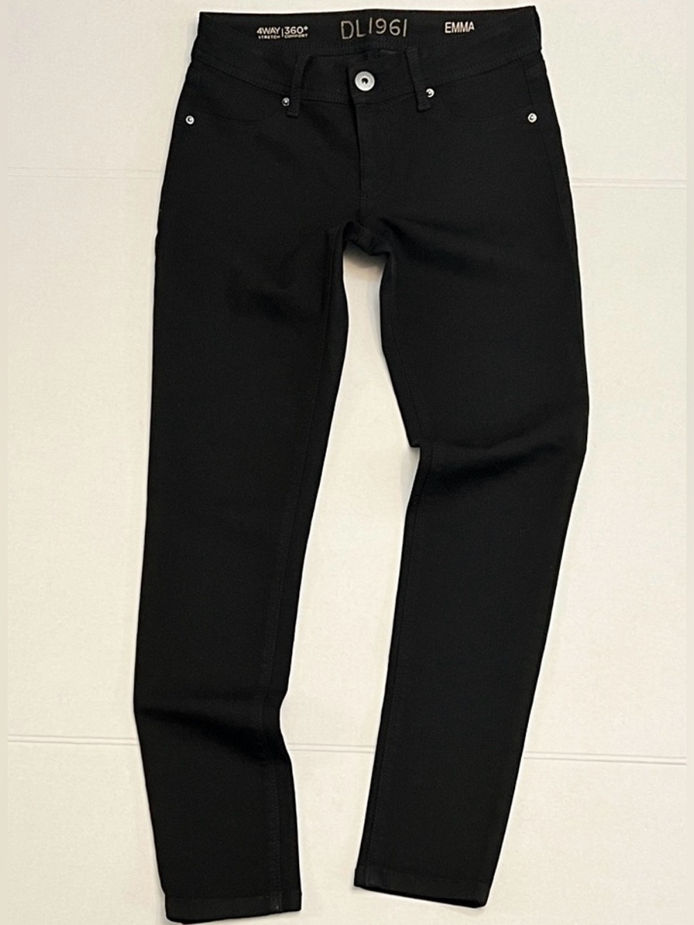 DL1961 WOMENS BLACK EMMA LOW RISE 4WAY STRETCH LEGGINGS SIZE 25